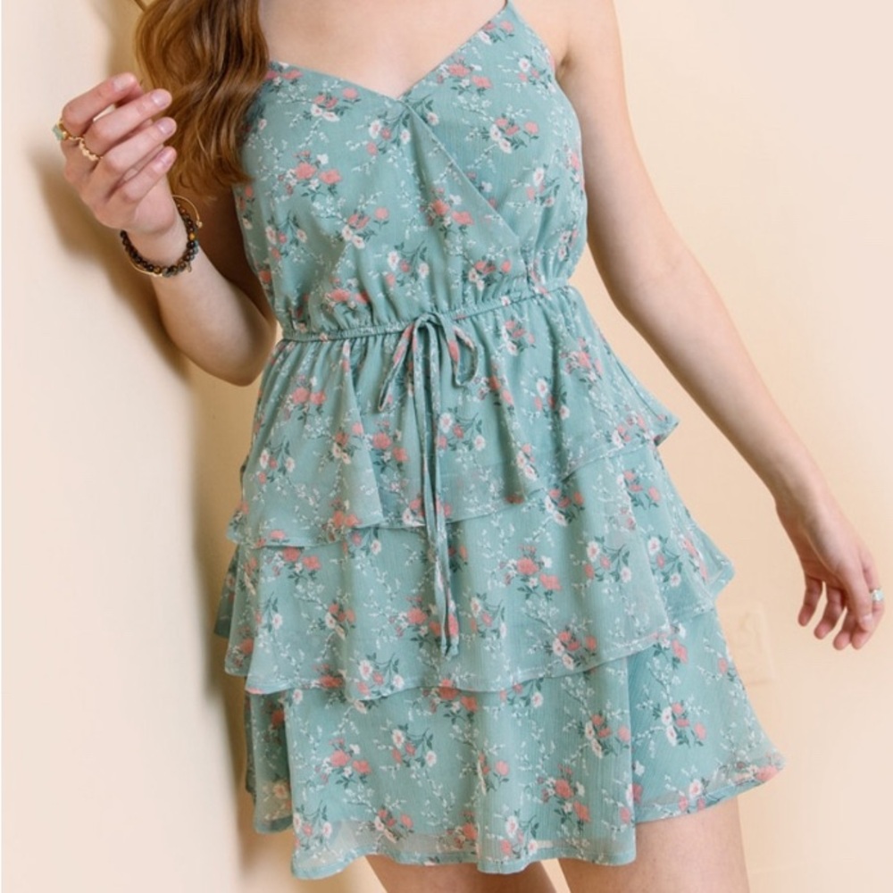 Altar’d State Floral Tiered Mini Dress